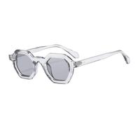 JUJNTNT Octagonal Geometric Sunglasses for Women Men Chunky Retro Thick Frame Sun Glasses UV400 Protection Bold Polygon Hip
