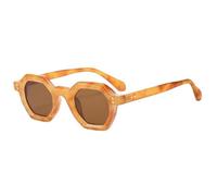 JUJNTNT Octagonal Geometric Sunglasses for Women Men Chunky Retro Thick Frame Sun Glasses UV400 Protection Bold Polygon Hip