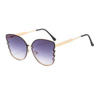 JUJNTNT Oversized Butterfly Wing Sunglasses for Women Trendy Scalloped Edge Sun Glasses UV400 Protection Metal Frame Stylis