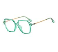JUJNTNT Oversized Geometric Glasses Retro Hexagon Clear Lens Eyeglasses Frame with Trendy Slim Metal Temples for Women Men,