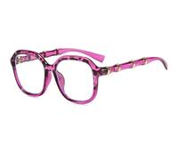 JUJNTNT Oversized Glasses for Women Men Retro Square Clear Lens Eyeglasses Frame with Stylish Bamboo Joint Effect Metal Tem