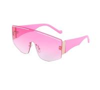 JUJNTNT Oversized Rimless Shield Sunglasses - Hollow Carved Gradient Lens PC Temple Lightweight Eyewear for Fashion Outdoor,C3,One size