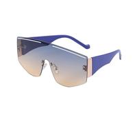 JUJNTNT Oversized Rimless Shield Sunglasses - Hollow Carved Gradient Lens PC Temple Lightweight Eyewear for Fashion Outdoor,C4,One size