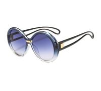 JUJNTNT Oversized Round Sunglasses for Women Retro Big Frame Sun Glasses with Unique Hollow Temples UV400 Protection Stylis