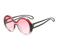 JUJNTNT Oversized Round Sunglasses for Women Retro Big Frame Sun Glasses with Unique Hollow Temples UV400 Protection Stylis