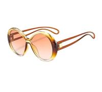 JUJNTNT Oversized Round Sunglasses for Women Retro Big Frame Sun Glasses with Unique Hollow Temples UV400 Protection Stylis