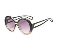 JUJNTNT Oversized Round Sunglasses for Women Retro Big Frame Sun Glasses with Unique Hollow Temples UV400 Protection Stylis