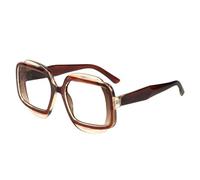 JUJNTNT Oversized Square Fashion Glasses for Women Men Chunky Thick Frame Clear Lens Non Prescription Eyewear Retro Geometr