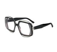 JUJNTNT Oversized Square Fashion Glasses for Women Men Chunky Thick Frame Clear Lens Non Prescription Eyewear Retro Geometr
