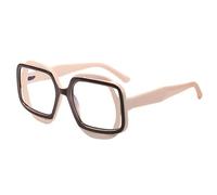 JUJNTNT Oversized Square Fashion Glasses for Women Men Chunky Thick Frame Clear Lens Non Prescription Eyewear Retro Geometr