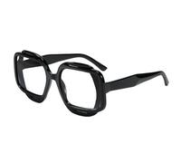 JUJNTNT Oversized Square Fashion Glasses for Women Men Chunky Thick Frame Clear Lens Non Prescription Eyewear Retro Geometr