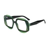 JUJNTNT Oversized Square Fashion Glasses for Women Men Chunky Thick Frame Clear Lens Non Prescription Eyewear Retro Geometr