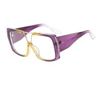 JUJNTNT Oversized Square Glasses Retro Flat Top Clear Lens Eyeglasses Frame with Golden Double Bridge Trendy Fashion Eyewea