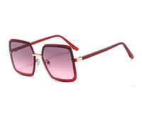 JUJNTNT Oversized Square Sunglasses for Women Retro Geometric Metal Frame Trendy Shades UV400 Protection Dark Lens Stylish