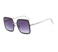 JUJNTNT Oversized Square Sunglasses for Women Retro Geometric Metal Frame Trendy Shades UV400 Protection Dark Lens Stylish