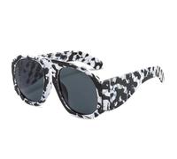 JUJNTNT Oversized Sunglasses for Women,Steampunk Big Frame Gradient Lens Eyeglass(C12Flower-Black)