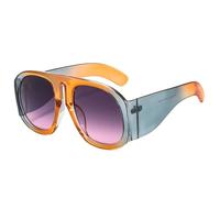 JUJNTNT Oversized Sunglasses for Women,Steampunk Big Frame Gradient Lens Eyeglass(C17Gray-Gray Pink)