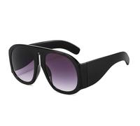 JUJNTNT Oversized Sunglasses for Women,Steampunk Big Frame Gradient Lens Eyeglass(C4Black-Gray)