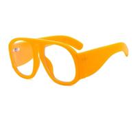 JUJNTNT Oversized Sunglasses for Women,Steampunk Big Frame Gradient Lens Eyeglass(Yellow-Clear)
