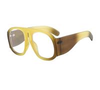 JUJNTNT Oversized Sunglasses for Women,Steampunk Big Frame Gradient Lens Eyeglass(YellowBrown-Clear)