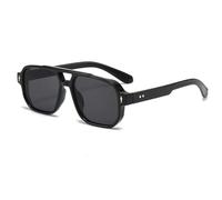 JUJNTNT Retro Double Bridge Sunglasses for Women Men,Luxury Design Rivets Trending Uv400(Black Black)