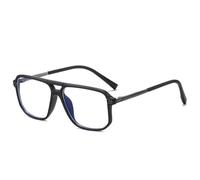 JUJNTNT Retro Double Bridges Glasses Frame Women Clear Spring Hinge Men Eyeglasses Frame(Matte black)