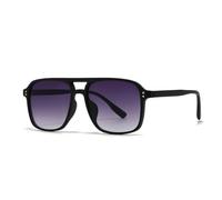 JUJNTNT Retro Double Bridges Square Men Rivets Sunglasses Fashion Women Shades Uv400(Black gray gradient)