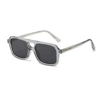JUJNTNT Retro Double Bridges Sunglasses for Women Men Luxury Clear Candy Color Uv400 Trending(Grey grey)