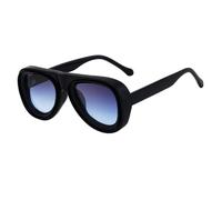 JUJNTNT Retro Oversized Square Sunglasses for Women Men Black Thick Frame with Gold Metal Trim Trendy Fashion Sun Glasses Vintage St