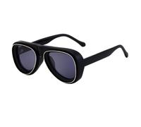 JUJNTNT Retro Oversized Square Sunglasses for Women Men Black Thick Frame with Gold Metal Trim Trendy Fashion Sun Glasses Vintage St