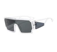 JUJNTNT Retro Oversized Sunglasses for Women Men Hollowing Out Frame Uv400(Transparent Grey)