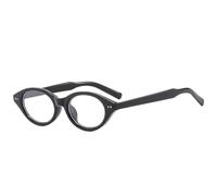 JUJNTNT Retro Small Frame Oval Glasses Frame Trendy Women's Versatile Glasses(BLACK)