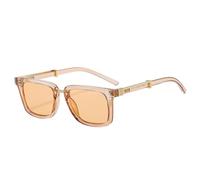 JUJNTNT Retro Square Men Double Color Sunglasses Fashion Gradient Shades Uv400 Women Leopard Punk(Champagne)