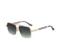 JUJNTNT Retro Square Sunglasses for Men Metal Frame Fashion Sunglasses Double Bridge Sun Glasses Stylish Outdoor Eyewear with Comfortable Nose Pads for Travel Shopping Driving,C2,One size