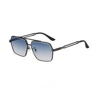 JUJNTNT Retro Square Sunglasses for Men Metal Frame Fashion Sunglasses Double Bridge Sun Glasses Stylish Outdoor Eyewear with Comfortable Nose Pads for Travel Shopping Driving,C3,One size