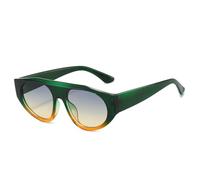 JUJNTNT Retro Sunglasses for Women Men Uv400 Gradient Double Color Punk(Green blue yellow)