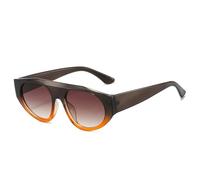 JUJNTNT Retro Sunglasses for Women Men Uv400 Gradient Double Color Punk(Grey orange tea)