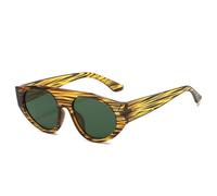 JUJNTNT Retro Sunglasses for Women Men Uv400 Gradient Double Color Punk(Stripe dark green)