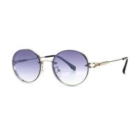 JUJNTNT Round Sunglasses for Women Men, Retro Gradient Lens Metal Frame Sun Glasses, UV400 Protection Fashion Shades for Daily Wear