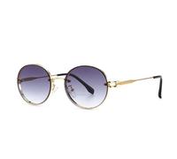JUJNTNT Round Sunglasses for Women Men, Retro Gradient Lens Metal Frame Sun Glasses, UV400 Protection Fashion Shades for Daily Wear