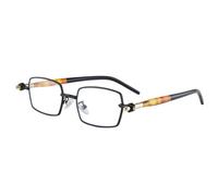 JUJNTNT Small Rectangle Sunglasses for Women Men Luxury Retro Rivets Double Color Uv400(Black clear)