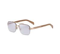 JUJNTNT Square Rimless Sunglasses for Men and Women Retro Metal Double Bridge Gradient Lens Eyewear Classic Wood Grain Texture PC Temples Fashion Sun Glasses for Driving and Travel C5 One size