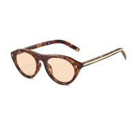 JUJNTNT Sunglasses Women Cat Eye Fashion Oval Rivets Shades(Leopard Champange)