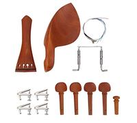 Jujube Wood Violin 4/4 Parts with Rosewood Chinrest Tailpiece Tuners Endpin, Metal Fine Tuner String Adjuster for Medium and Violin (A+ string)