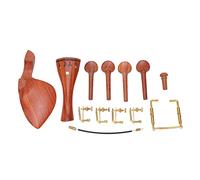 Jujube Wood Violin Chinrest, Professional Violin Cheek Rest with Pegs Tail Post Rope Tailpiece Screw, Complete Violin Accessories Set for Medium High End Violins, Elegant Design Na