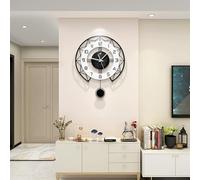 JUJUDA Large Clock for Living Room Decor - Modern Silent Pendulum Wall Clock for Home, Kitchen, Bedroom - Decorative Big Non-Ticking Battery Operated Quartz Clock for Indoor Bathroom - 17 Inch