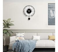 JUJUDA Large Wall Clock for Living Room Decor Modern Silent Pendulum Wall Clock for Home House Kitchen Bedroom Decorative Big Wall Clock Non Ticking Battery Operated Quartz for Indoor Bathroom 14 Inch