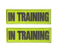 JUJUPUPS Reflective Dog Patches 2 Pack Service Dog,in Training,do not Pet Tags for Hook and Loop Patches Vests and Harnesses (in Training, 6x2 inch)