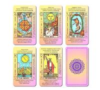 JUJU'S VIBES Learning Tarot Cards for Beginners with Meanings on Them, Cute Sunset Tarot Cards Set Unique, with Keywords, Beautiful Rider Waite Tarot Desks, Cute Beginner Tarot Cards Deck Pink