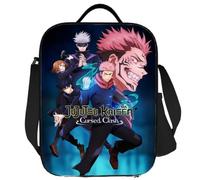 Jujutsu Gojo Satoru Itadori Yuji Boys Girls School Leakproof Insulated Lunch Bag Children Kid's Camping Reusable Thermal Cooler Food Bag Shoulder Hand Bag (C)